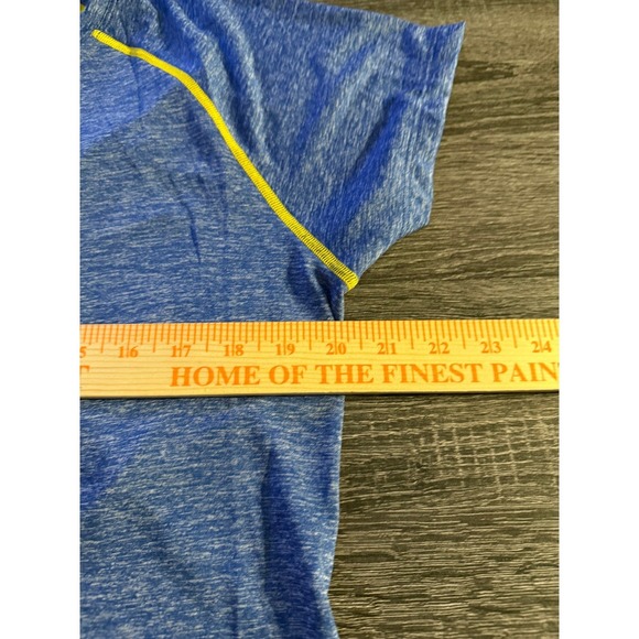 The North Face Women's Short Sleeve Athletic Top Blue Yellow Seam Detail XL - Picture 4 of 7
